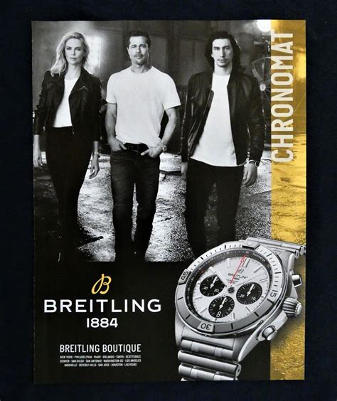 breitling ad with charlize theron and brad pitt|brad pitt and adam driver.